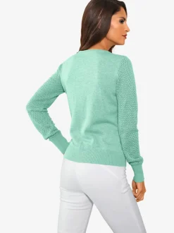 Veste en tricot fin motif tricot ajouré tendance