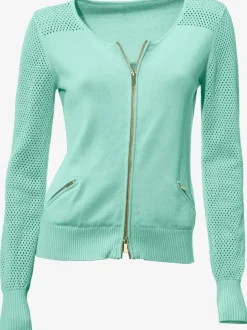 Veste en tricot fin motif tricot ajouré tendance