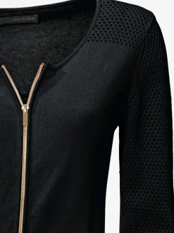 Veste en tricot fin motif tricot ajouré tendance