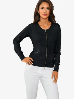 Veste en tricot fin motif tricot ajouré tendance