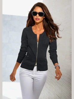 Veste en tricot fin motif tricot ajouré tendance