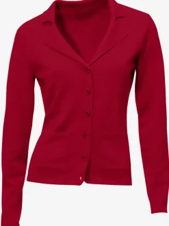Veste en tricot fin superbe basique avec poches plaquées