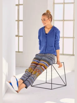 Veste en tricot fin superbe basique avec poches plaquées