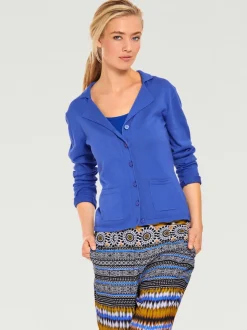Veste en tricot fin superbe basique avec poches plaquées