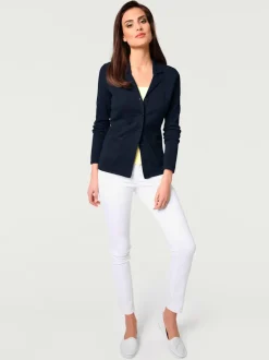 Veste en tricot fin superbe basique avec poches plaquées