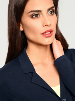 Veste en tricot fin superbe basique avec poches plaquées