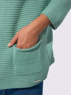 Veste en tricot forme ouverte et longue tendance