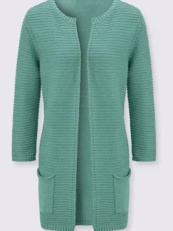 Veste en tricot forme ouverte et longue tendance