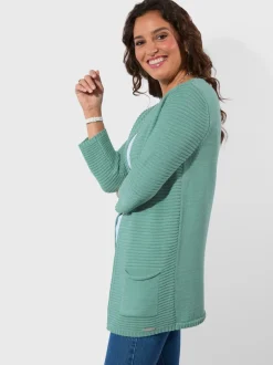 Veste en tricot forme ouverte et longue tendance