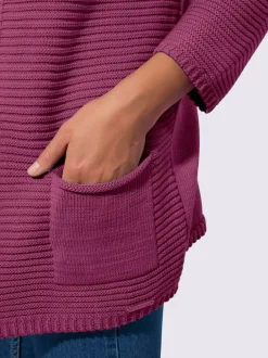 Veste en tricot forme ouverte et longue tendance