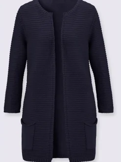 Veste en tricot forme ouverte et longue tendance