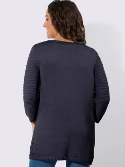 Veste en tricot forme ouverte et longue tendance