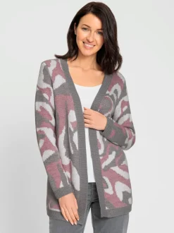 Veste en tricot jacquard doux et moelleux