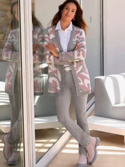 Veste en tricot jacquard doux et moelleux