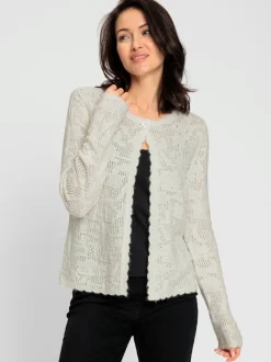 Veste en tricot jacquard jacquard ajouré
