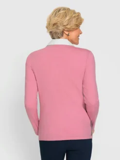 Veste en tricot jacquard petites pierres brillantes fantaisie