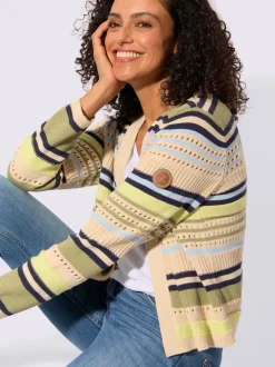 Veste en tricot mélange de motifs tendance