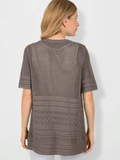 Veste en tricot motif ajouré léger
