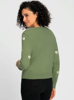Veste en tricot motif cœur tendance