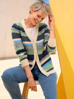 Veste en tricot motif à rayures tendance