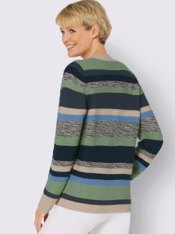 Veste en tricot motif à rayures tendance