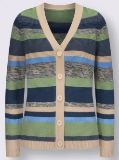 Veste en tricot motif à rayures tendance