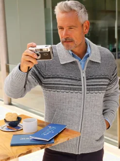 Veste en tricot tissu structuré de qualité