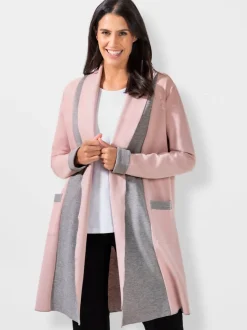 Veste légère ouverte avec poches plaquées et col châle