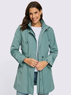 Veste longue capuche amovible grâce à une glissière