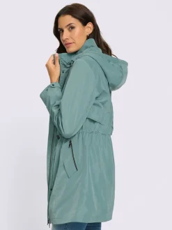 Veste longue capuche amovible grâce à une glissière