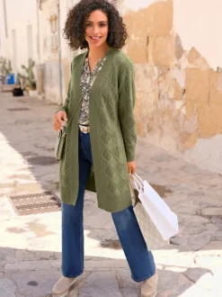 Veste longue en tricot coupe affinante