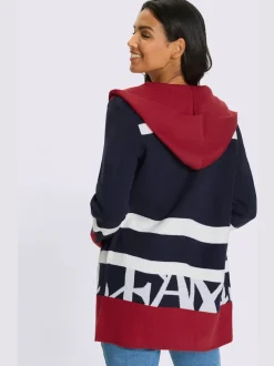 Veste longue en tricot forme ouverte et longue tendance
