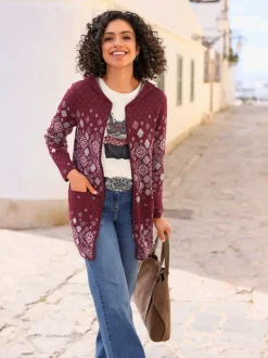 Veste longue en tricot qualité coton