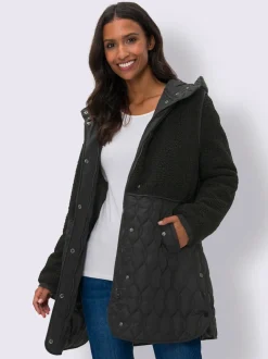 Veste longue superbe mélange de matières