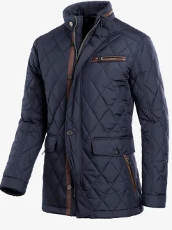 Veste piquage losanges garnissage chaud détails passepoilés faux cuir
