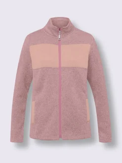 Veste polaire à col montant et manches longues empiècements contrastés