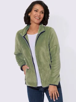 Veste polaire à col montant et poches zippées en manches longues