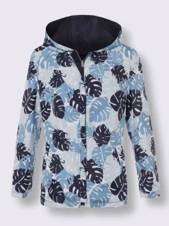 Veste réversible avec motif feuilles et manches longues