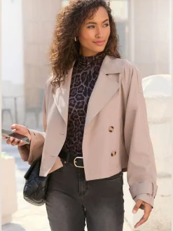 Veste trench courte avec brides boutonnées