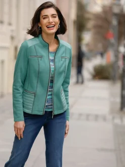 Veste zippée col montant et poches poitrine à glissière